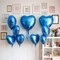 Blue Heart Balloons, 19PCS Blue Heart Shape Balloons, 18Inch with 10Inch Helium Foil Balloon Love Mylar Balloon for Birthday Wedding Engagement Valentines Party Anniversary Decorations